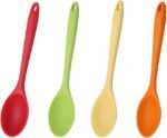 4 Pieces Silicone Spoons for Cooking, Large Silicone Mixing Spoon Set, Nonstick Heat-Resistant Cooking Spoons, 4 Colors Kitchen Utensil Spoons for Mixing Baking Cooking Serving Stirring Tools - Image 2