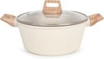 4.5 QT Nonstick Stock Pot with Lid, Ceramic Cookwear Soup Pot, Large Casserole with Lid, Easy to Clean Non Stick Cooking Pot Cookware PFOA Free, White - Image 2
