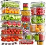 40 PCS Food Storage Containers with Lids Airtight (20 Containers & 20 Lids), 100% Leakproof Meal Prep Container Set for Kitchen Storage, BPA-free, PVC-free Reusable Plastic, Microwave/Dishwasher Safe - Image 2