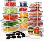 40 PCS Food Storage Containers with Lids Airtight (20 Containers & 20 Lids), Leak proof Meal Prep Container Set for Kitchen Storage, BPA-free, PVC-free Plastic, Microwave/Dishwasher Safe, Labels & Pen - Image 2