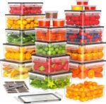 40 PCS Food Storage Containers with Lids Airtight (20 Containers & 20 Lids) - Plastic Food Containers for Kitchen Storage Reusable BPA-Free Leakproof Meal Prep Container with Labels & Pen - Image 2