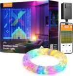 400 RGBIC LEDs Smart Curtain Lights with DIY GIF, 6.6x6.6ft Color Changing Holiday Wall Lights with APP, IP65 Waterproof Christmas String Fairy Lights for Indoor Outdoor Bedroom Window - Image 2