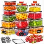 42 PCS Food Storage Containers with Lids (21 Containers & 21 Lids) - Reusable Plastic Food Containers for Kitchen Storage and Organization BPA-Free Leakproof Meal Prep Container with Labels & Pen - Image 2