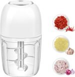 450ML (1.8 Cup) Electric Garlic Chopper, Mini Portable Food Processor, Garlic Grinder Masher for Onion, Ginger, Chili, Fruit, Vegetable, Meat - Image 2