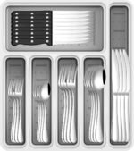 49-Piece Silverware Set with Organizer, Stainless Steel Flatware Utensils Set for 8, Forks and Spoons Silverware Set Cutlery Set with Steak Knives, Dishwasher Safe - Image 2