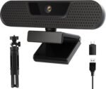 4K Webcam, Computer Camera with 4 Noise-canceling Microphones for Computer/Laptop/Mac, Privacy Cover and Tripod, Work with Video Conference, Live Streaming, Gaming, Video Calls, Zoom - Image 2