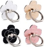 4pcs Cell Phone Ring Stand,Cell Phone Ring Holder Flower,360 Rotate and 180°Angle Adjustable Metal Finger Ring Socket Grip Kickstand for Smartphones - Image 2