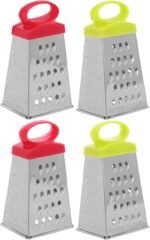4pcs Stainless Steel Box Grater:Handheld Slicer Fine Coarse for Kitchen Cheese Potatoes 4.72X2.63X2.16in - Image 2