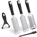 5 Pcs Zester Grater Set Cheese Grater with Stainless Steel Blade for Kitchen Tool for Parmesan Cheese, Ginger, Garlic, Nutmeg, Chocolate, Vegetables, Fruits Dishwasher Safe - Image 2