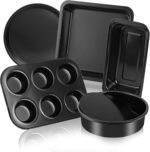 5-Piece Toaster Oven Baking Pan Set – Compact Nonstick Bakeware for RV, Camper & Small Kitchens – Muffin, Loaf, Pizza, Cake & Square Pans - Image 2