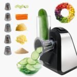 5 in 1 Electric Cheese Grater for Block Cheese, Kitchen Automatic Cheese Shredder & Salad Shooter, Easy to Clean Vegetable Chopper for Cheese,Cucumber, Potato, Carrots, Nut - Image 2