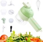 5 in 1 Electric Vegetable Chopper Set, Electric Food Processor with Egg & Cream Beater and Clean Brush, Multifunction Handheld Veggie Chopper for Salad Onion Chili Pepper Celery Meat Ginger - Image 2