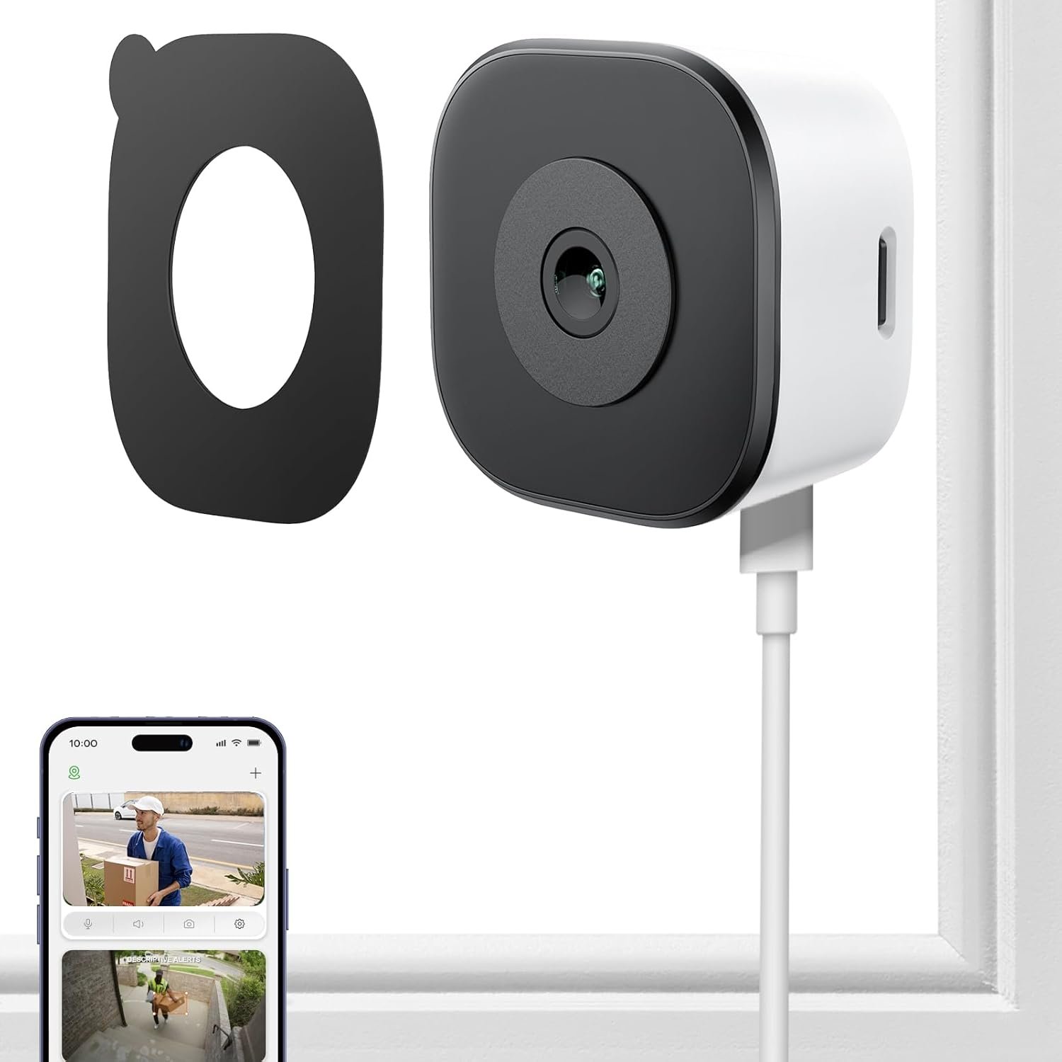5MP 3K Window Camera for Home Security, 5G&2.4Ghz WiFi Human Detection Alert, AI Full Color Night Vision with Anti-Glare-Reflection 24/7 Events Recording, Easy Magnetic Mount for House/Apartment - Image 2