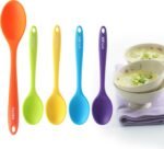 5PCS Silicone Serving Spoons Set, Vituer Heat Resistant Kitchen Spoons for Cooking, Mixing, Stirring and Serving, Dishwasher Safe (5 Pack, Multicolor) - Image 2