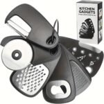 6 PCS Kitchen Gadgets,Space Saving Stackable Tools,Cheese Grater,Peeler,Pizza Cutter,Bottle Opener,Grinder,and Herb Stripper - Image 2