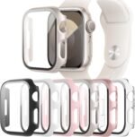6-Pack Case Compatible with Apple Watch 40mm Series SE 3(2025)/SE 2/SE/6/5/4 with Tempered Glass Screen Protector, QCKANLJ Ultra-Thin Hard PC Full Protective Face Cover Bumper for iWatch 40 mm - Image 2