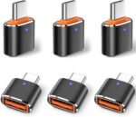 6 Pack USB C to USB Adapter, USB C Male to USB 3.0 Female OTG Adapter for iPhone 17/16/15, Mac, iPad, Samsung Galaxy S24 S25, Notebook, and More Type C Devices, Black - Image 2