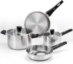 6-Piece Stainless Steel Pots and Pans Set, Kitchen Cookware Set with Stay-Cool Handles Compatible with Gas, Electric & Induction, Dishwasher Safe, Non-Toxic & Durable for Everyday Cooking - Image 2