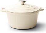 6 Quart Dutch Oven Pot with Lid, Non Stick Enameled Cast Iron Dutch Oven for Bread Baking, Heavy-Duty, Oven Safe Ceramic Cookware Up to 500°F for Baking, Braising, Stews, Roasting, Beige - Image 2