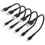 6 inch iPhone Charge Cable Short, 0.5ft 5Pack USB to Lightning Cord for Fast Charging Stations Compatible with Apple iPhone 12 11 Pro Max Xs 8 7 6 5 Plus, iPad Air/Mini - Image 2