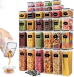 64 PCS Airtight Food Storage Containers With Lids BPA Free,6 Pack With Pouring Spout Cereal Containers Storage for Kitchen Pantry Organization and Storage,Dishwasher safe,Labels Marker - Image 2