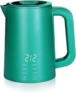 650ml Small Electric Kettle with 6 Temperature Control,800W Dual Voltage 110-240V Fast Heat Hot Water Boiler,304 Stainless Steel Portable Travel Electric Kettle Small,12H Keep Warm (Green) - Image 2
