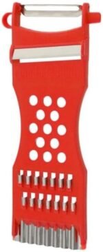 7 in 1 Vegetable Cutter,Handheld Plastic Multifunction Kitchen Peeler Grater Slicer Tool,for Vegetable, Fruit,Cucumber,Potato,Carrots,Cheese(Red) - Image 2