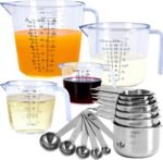 7x Stainless Steel Measuring Cups with 6x Measure Spoons Set,4x Plastic liquid Measurings Cups for Liquids,Kitchen Gadgets for Cooking & Baking Utensils Christmas Gift (17Pcs) - Image 2