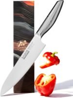 8 Inch Japanese Kitchen Knife – Professional Gyuto Chef Knife Made of 1.4116 German Steel, All-Steel Anti-Slip Handle, Razor Sharp Blade in Gift Box for Home & Restaurant - Image 2