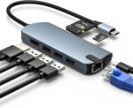 8-in-1 USB C Hub Ethernet Adapter with 4K@60Hz HDMI, 100W PD Charging, 3X USB 3.0 Ports, 1Gbps RJ45, SD/TF Card Reader, USB C Adapters Compatible with MacBook Pro/Air, iPad Pro and More Laptops - Image 2
