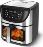 8.5QT Air Fryer, View Window, Multifunctional Large Family Size Capacity for 4-8 People, Stainless Steel Square Basket, 10-in-1 Smart Digital Presets for Air frying, Bake, Roast, Reheat - Image 2