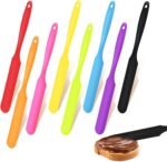 8pcs Jar Spatula,Silicone Jar Scraper with Long Handle,Jam Spreader Cake Cream Butter Spatulas, Kitchen Must Have Small Silicone Spatula, Jar Blender Waxing Sticks Large with Slant for Hard Wax - Image 2