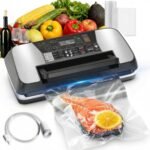 95KPa Food Vacuum Sealer Machine, 230W Vacuum Pack Machine 12-in-1 Automatic Powerful Food Preservation System with Double Heat Seal, Includes Built-in Cutter, Storage, 1 Roll & 10 Bags - Image 2