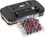 95KPa Vacuum Sealer Machine, Powerful Commercial Food Saver with Double Seal, Bags Storage & Easy-Lock Handle, Built-in Cutter, Includes Free Bags (1 Roll + 10 Pre-cut) Black Glod - Image 2