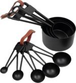 9PCS Black Stainless Steel Measuring Cups and Spoons Set, Heavy Duty Measuring Cup Set - Image 2