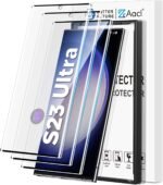 AACL 3D Curved Tempered Glass for Samsung Galaxy S23 Ultra Screen Protector, 9H Glass for S23 Ultra 5G, Scratch Proof, Easy Installation Frame, Bubble Free, Case Friendly [3 Pack] - Image 2