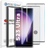AACL for Samsung Galaxy S23 Ultra Screen Protector Tempered Glass, 3D Curved Glass for S23 Ultra 5G,6.8 Inch [Fingerprint Unlock][Anti-Scratch][Case Friendly][2 Pack] - Image 2