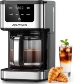 AIRMSEN 14-Cup Programmable Drip Coffee Maker – 1000W Fast Brewing Coffee Machine with Timer, Delay Start & 2H Keep-Warm, 73oz Tank, Touchscreen & Glass Carafe – Perfect for Home & Office Use - Image 2