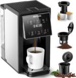 AIRMSEN Grind & Brew Coffee Maker with Built-in Grinder (2026 Model) - Single-Serve, Compatible with K-Cup Pods & Ground, 1000W Fast 6-14oz Brewer, Descaling Alert, Touchscreen & 50oz Removable Tank - Image 2