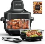 AIRMSEN Potable Glass Air Fryer Non-Toxic, 4.8QT & 1.3QT, 4 Presets & Manual Control, 140–450℉ Precise Heat, 95% Less Oil, Auto-Pause & Resume, Microwave & Dishwasher Safe - Image 2