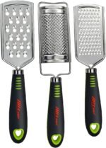 ALLTOP Food Graters for Cheese,Nutmeg,Potato,Ginger and Garlic,Cirtrus,Hand-held Stainless Steel Zester for Kitchen - Pro Multi-purpose Gadgets,Set of 3 Grinders - Image 2