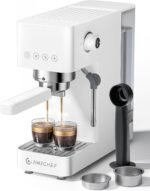 AMZCHEF Espresso Machine 20 Bar, Compact Espresso Maker with Steam Milk Frother, Coffee Maker with 50oz Removable Water Tank for Home, Coffee Machine for Cappuccino, Latte, Americano, 1350W - Image 2