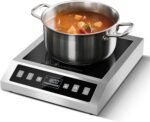 AMZCHEF Induction-Cooktop-Commercial: 1800W Induction Burner with Large 8" Heating Coil, Portable Hot Plate with 8 Temperature & Power Levels, LCD Screen & 10 Hour Timer - Image 2