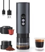 AMZCHEF Portable Coffee Maker Rechargeable w/ 9000mAh Battery, 2-in-1 Travel Espresso Maker for Ground/NS Capsules, Car Espresso Machine Self-Heating for Camping, RV, Hiking, Office, Aluminum - Image 2