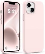 AOTESIER Compatible with iPhone 14 Case, Full Body Food-Grade Silicone Wear-Resistant, Anti-Drop Protection with Soft Anti-Scratch Microfiber Lining Phone Case for iPhone 14, 6.1 inch, Chalk Pink - Image 2