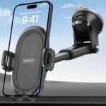 APPS2Car Suction Cup Phone Mount, Universal Phone Holders for Your Car Windshield/Dashboard/Window, Cell Phone Holder Car with Sticky Gel Pad, Compatible with iPhone, Samsung, All Cellphone - Image 2