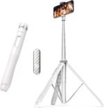 ATUMTEK 51" Selfie Stick Tripod, All in One Extendable Phone Tripod Stand with Bluetooth Remote 360° Rotation for iPhone and Android Phone Selfies, Video Recording, Vlogging, Live Streaming, White - Image 2