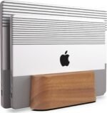 Adjustable Dual Vertical Laptop Stand for Desk, Wooden Laptop Holder, MacBook Pro Stand, Wood Mac Air Dock - Image 2