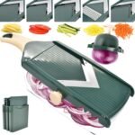 Adjustable Mandoline Slicer for Kitchen - Ultra Sharp V-Blade with Container, Julienning Slicer for Potatoes, Apples, Onions, Tomatoes - Image 2