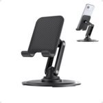 Adjustable Phone Stand for Desk, 360° Rotating Foldable Mobile Phone Holder, Sturdy Office Desk Accessories for All iPhone & Samsung Galaxy Models - Image 2